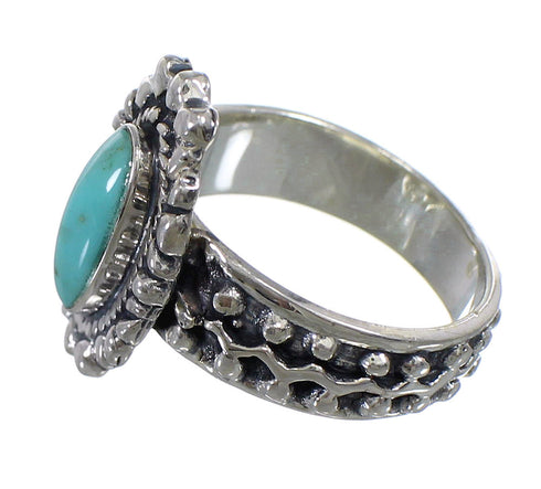 Turquoise Southwest Sterling Silver Ring Size 4-3/4 EX56380